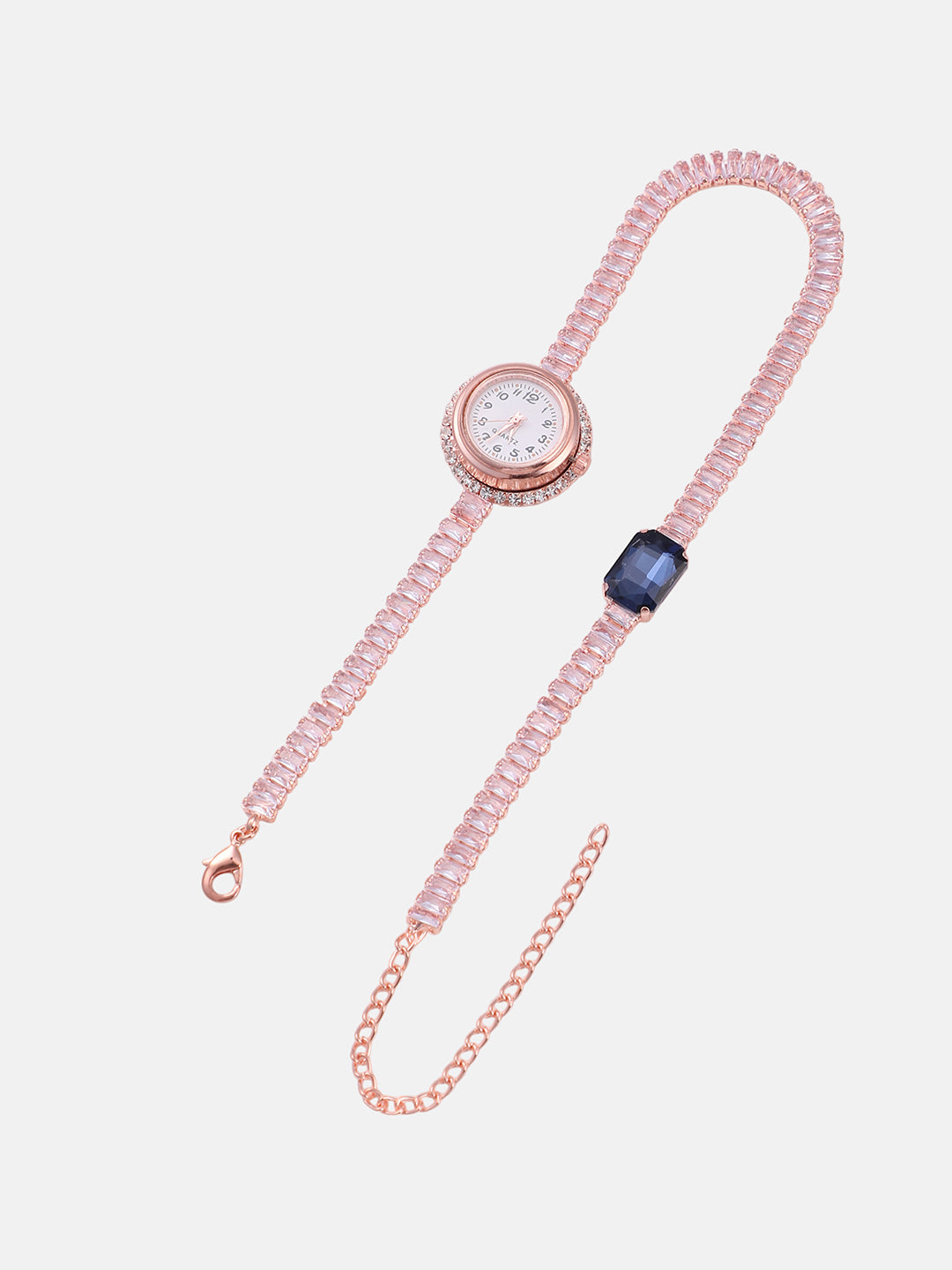 The Crystalized Wrap Round Watch - Rose Gold