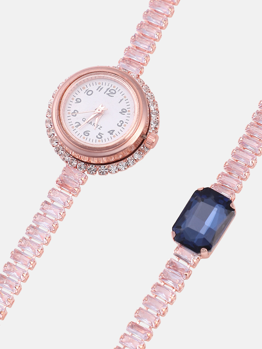 The Crystalized Wrap Round Watch - Rose Gold
