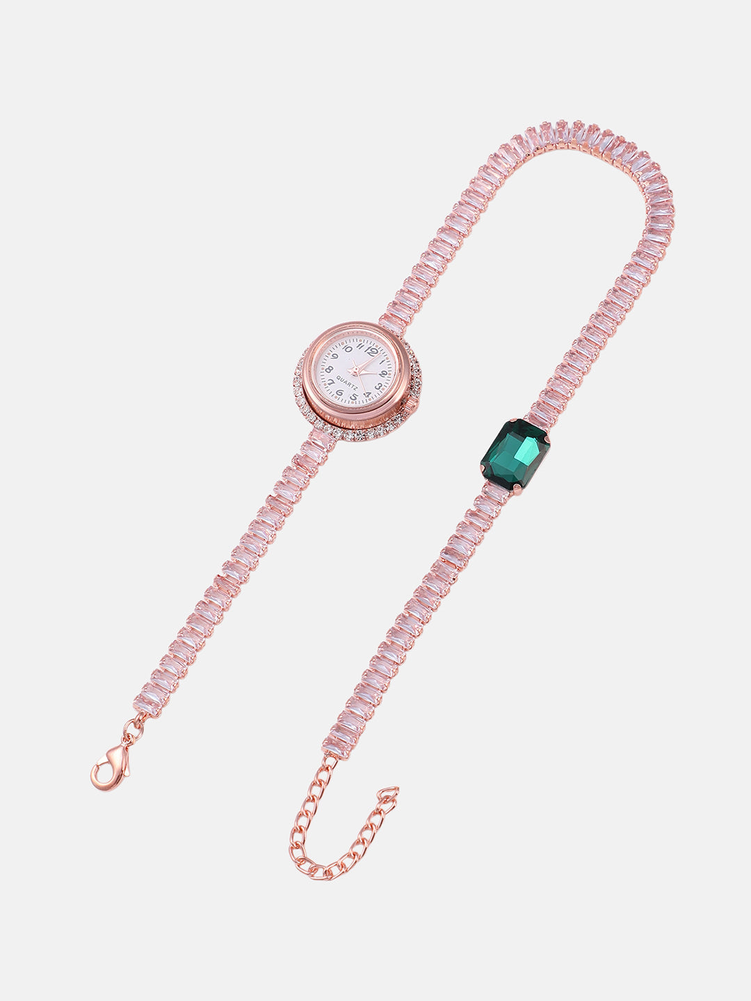 The Crystalized Wrap Round Watch - Rose Gold