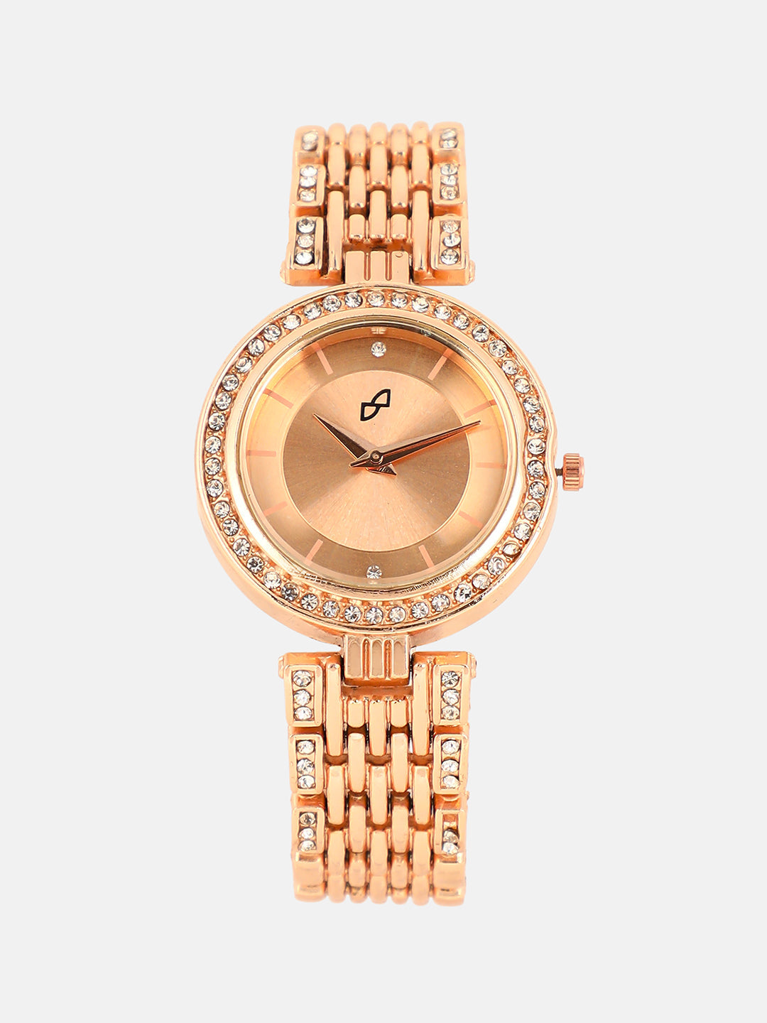 The Cristal-Orbit Round Watch - Rose Gold