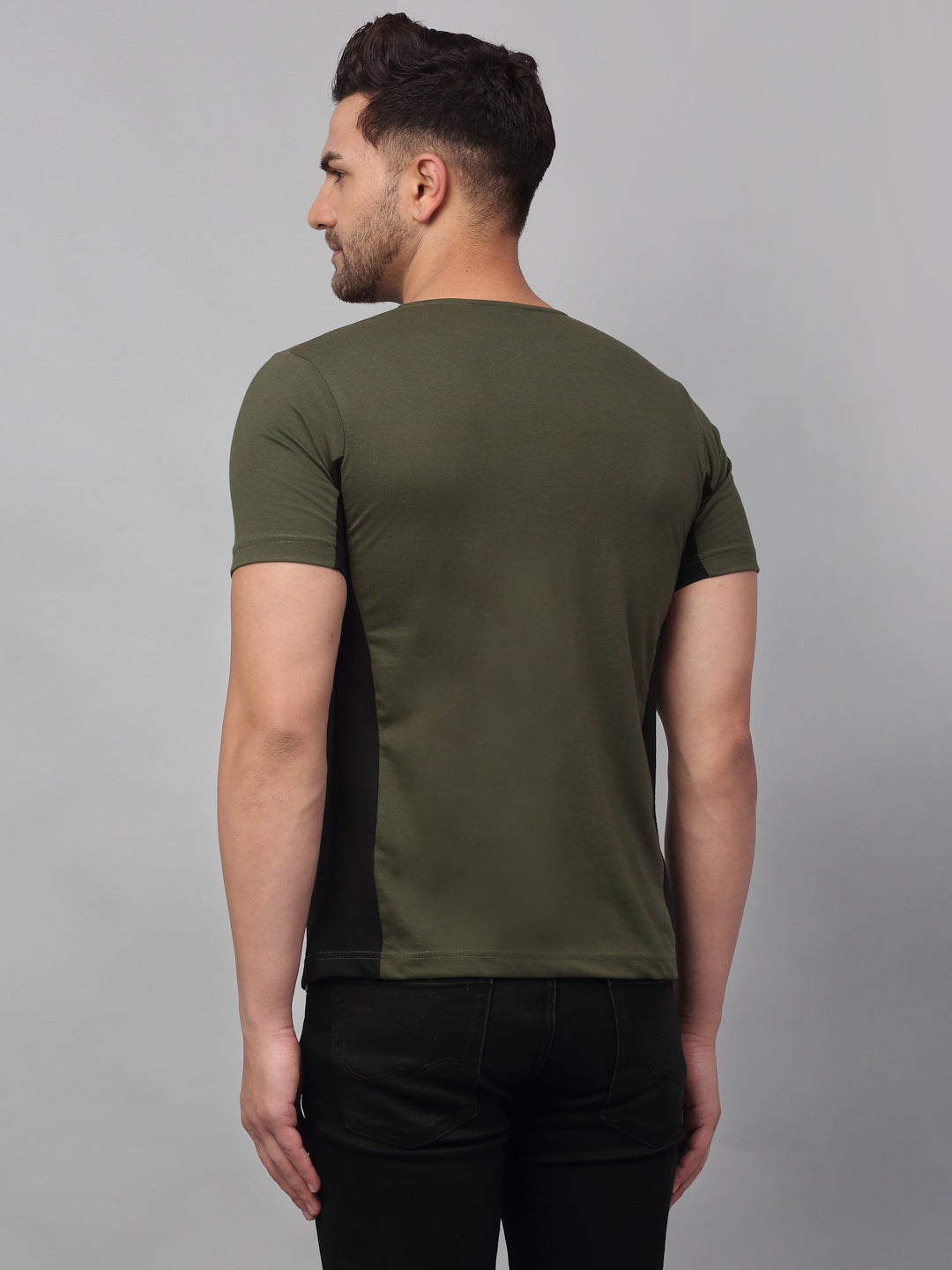 Men Green Cut & Sew Printed Shirt