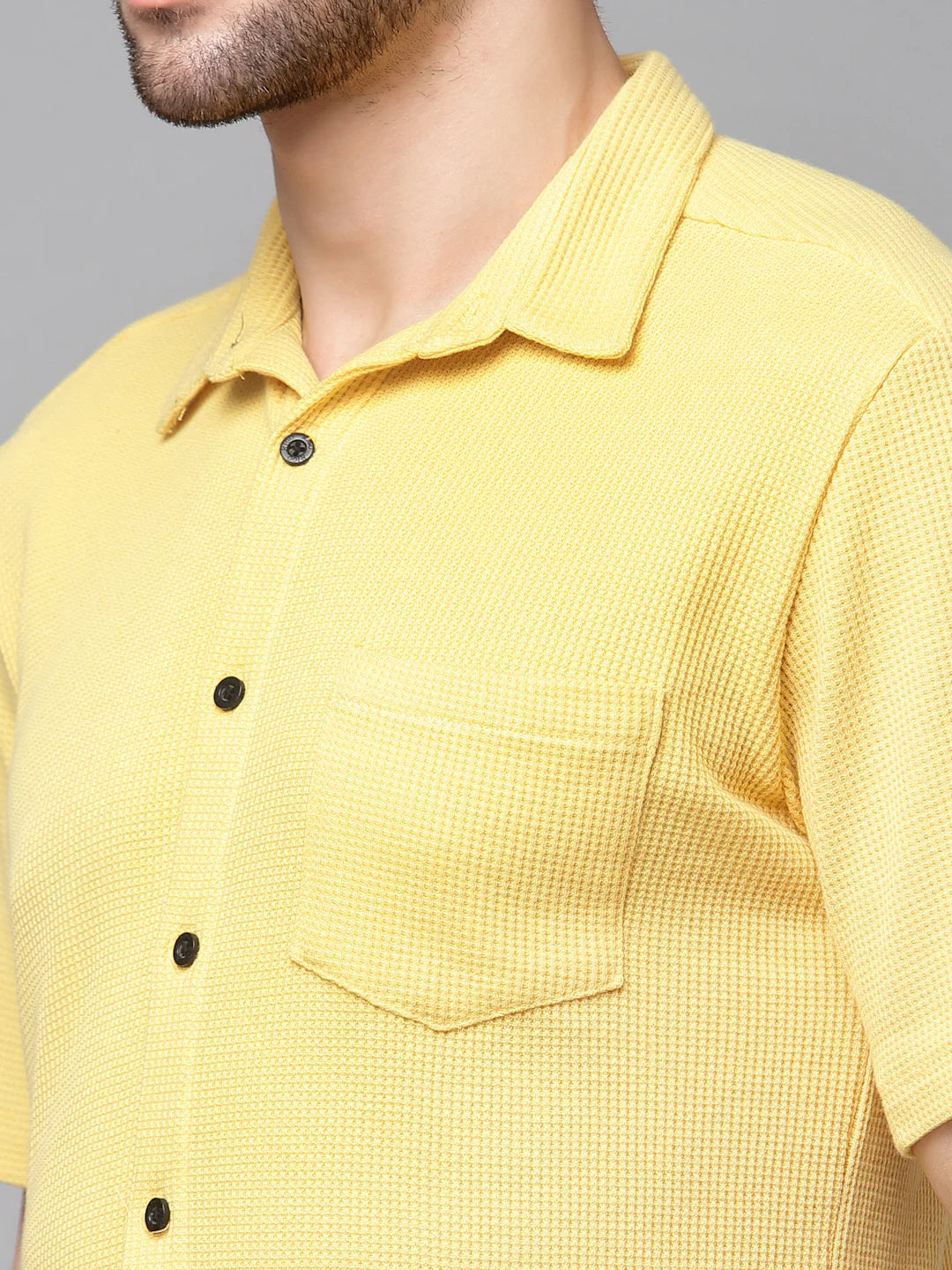 Men Waffle Knit Shirt