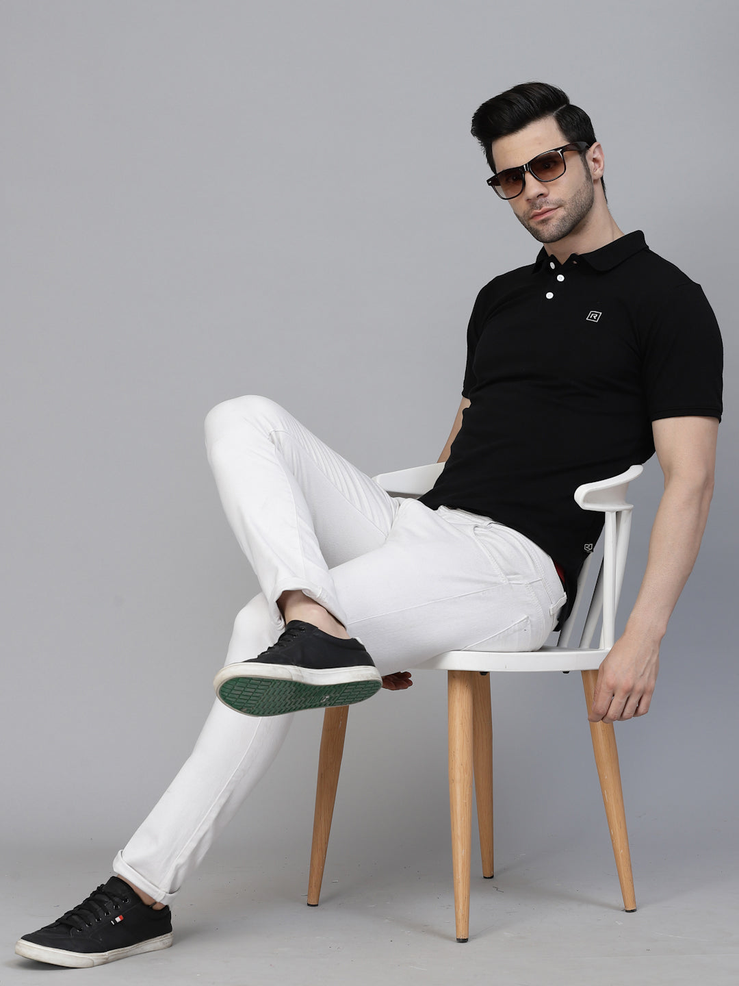 Men Cotton Fabric Solid Half Sleeves Polo T-Shirt