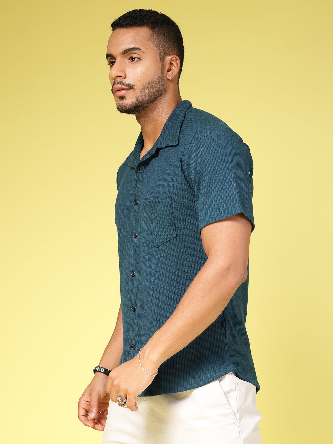Men Find Your Perfect Waffle Knit Solid Shirt