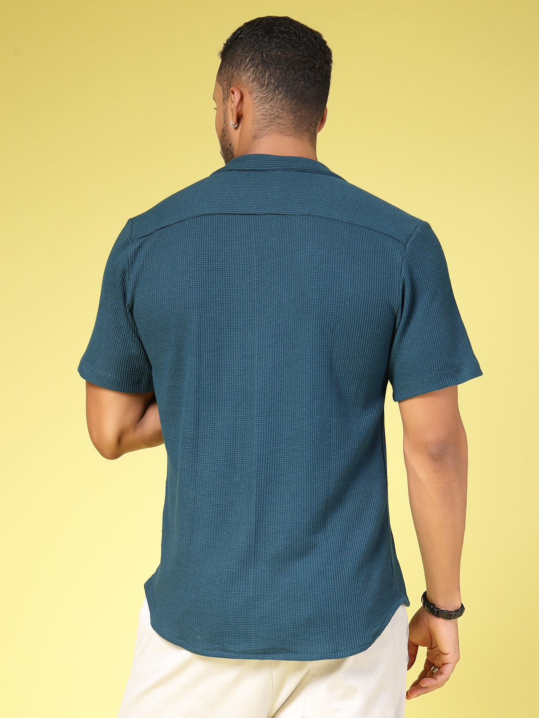 Men Find Your Perfect Waffle Knit Solid Shirt