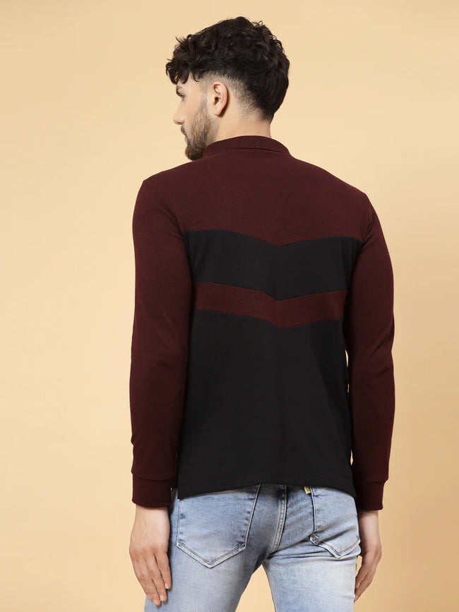 Men Block Tone Polo Tshirt