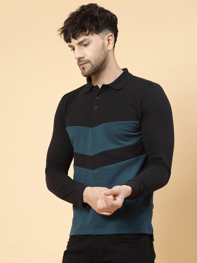 Men Block Tone Polo Tshirt