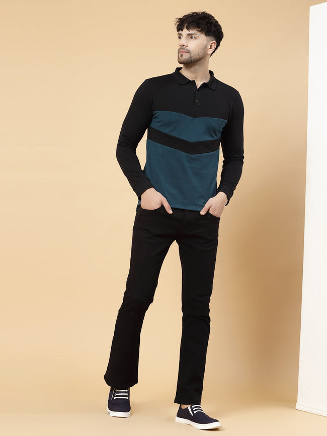 Men Block Tone Polo Tshirt