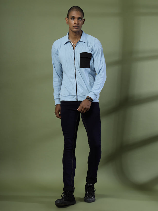 Men Cotton Fabric Rib Relaxed Fit T-Shirt