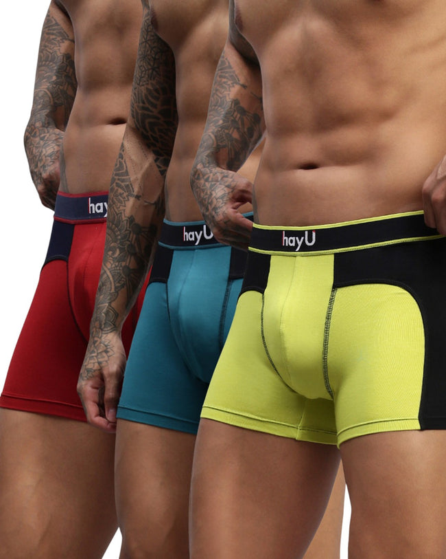 Men Pack of 3 Modal Dual Colour Trunks