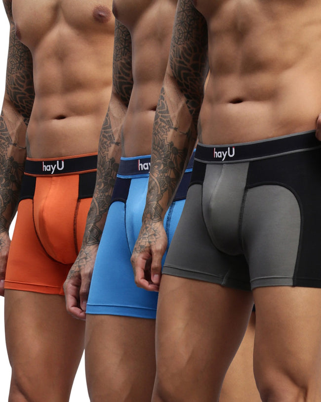 Men Pack of 3 Modal Dual Colour Trunks