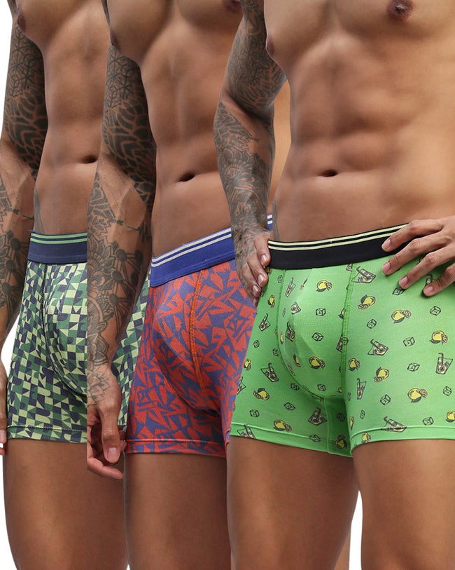 Men Pack of 3 men Modal Printed Trunks
