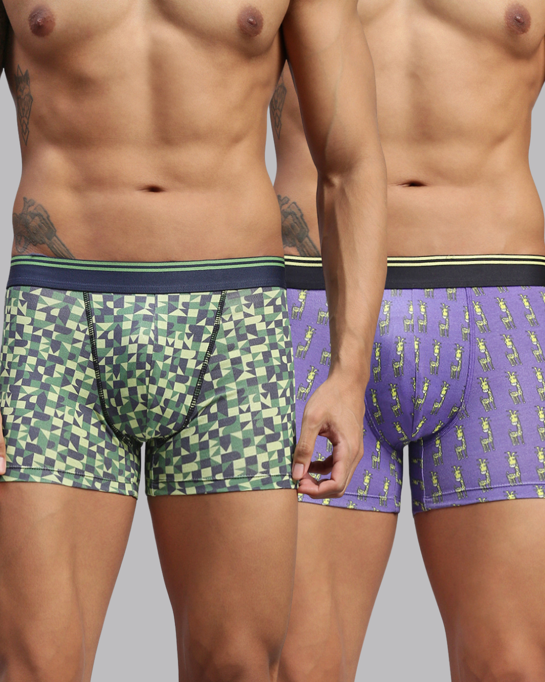 Men Pack of 2 Modal Printed Trunks