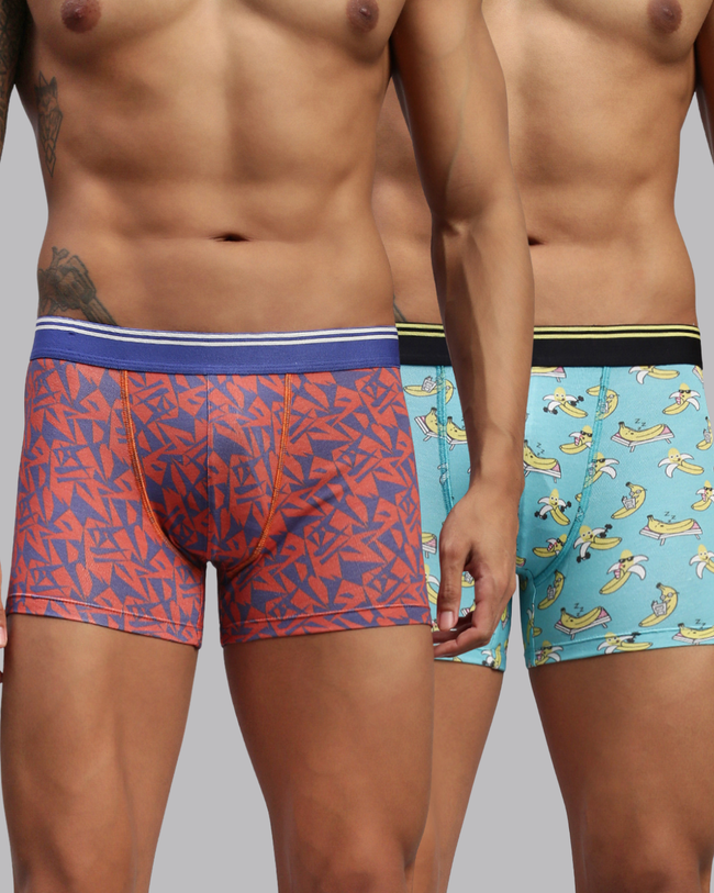 Men Pack of 2 Modal Printed Trunks