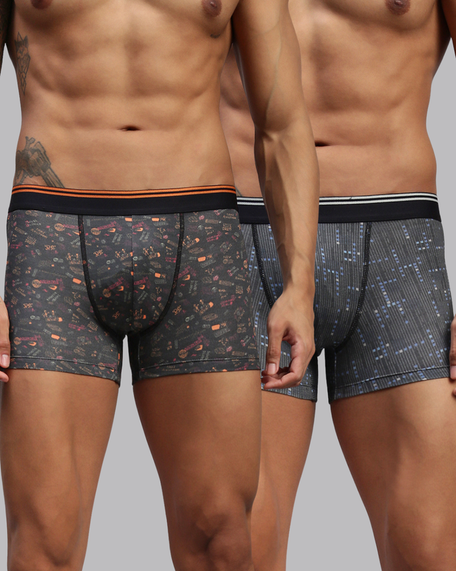 Men Pack of 2 Modal Printed Trunks
