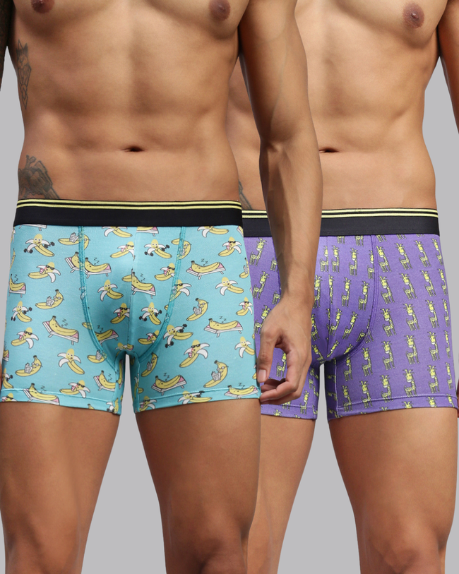 Men Pack of 2 Modal Printed Trunks