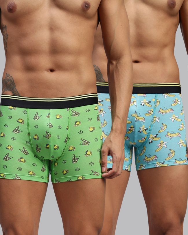 Men Pack of 2 Modal Printed Trunks