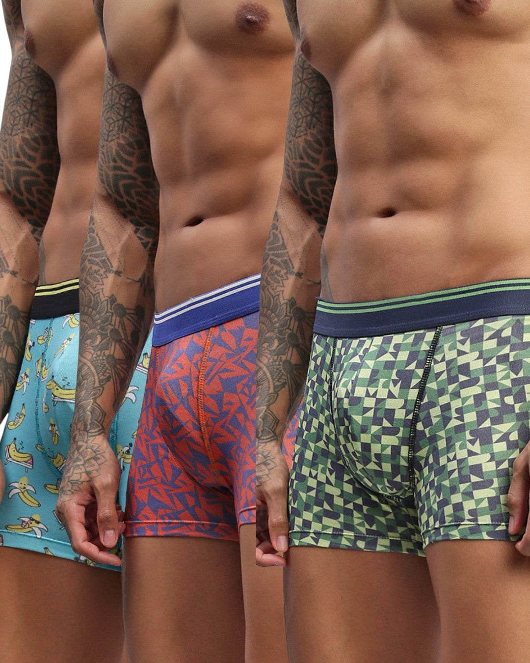 Men Pack of 3 men Modal Printed Trunks