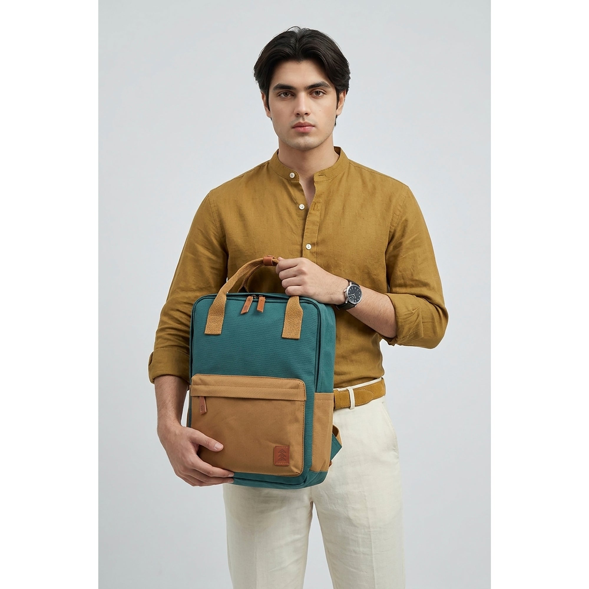 Teal Dustin Unisex Eco Friendly Canvas Backpack