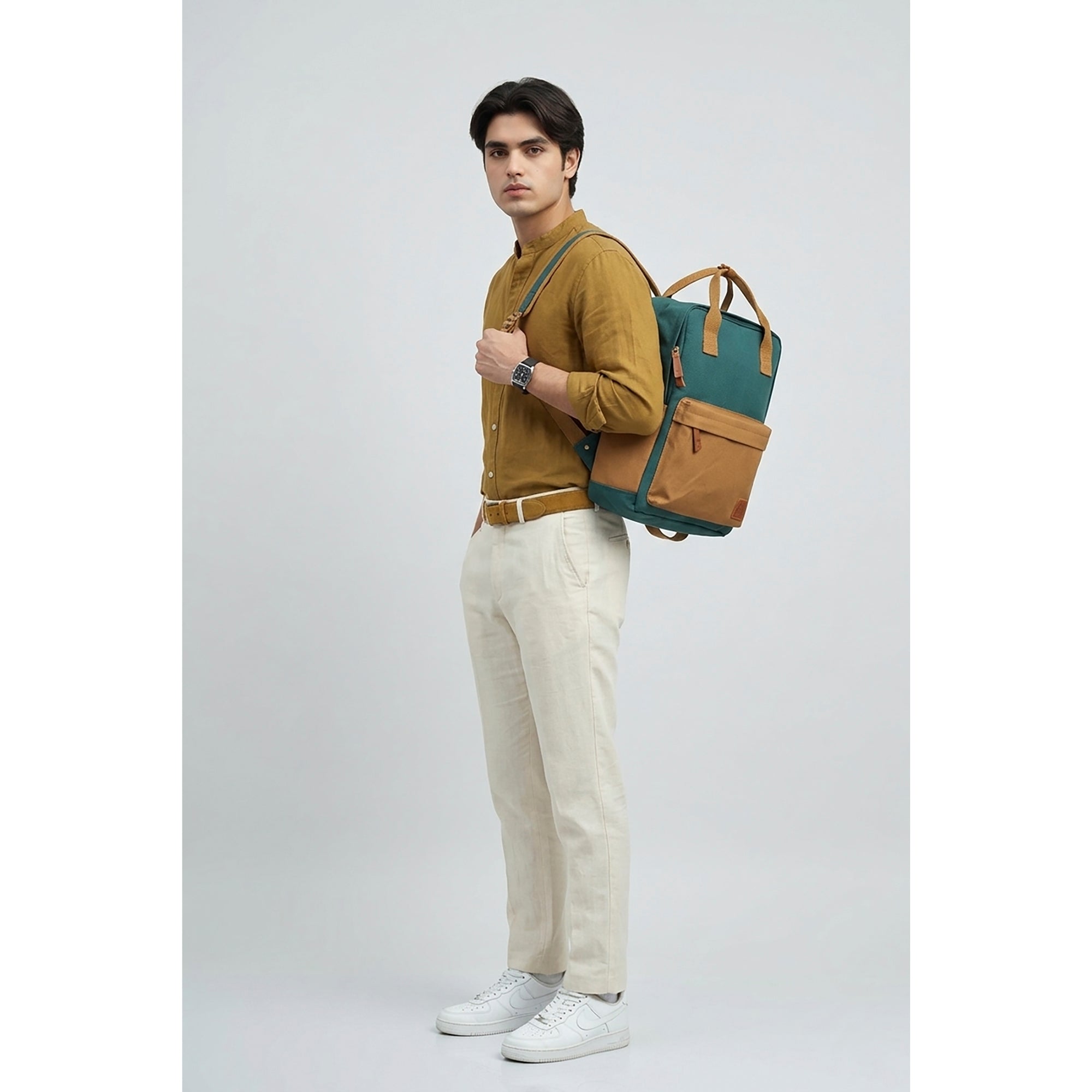 Teal Dustin Unisex Eco Friendly Canvas Backpack