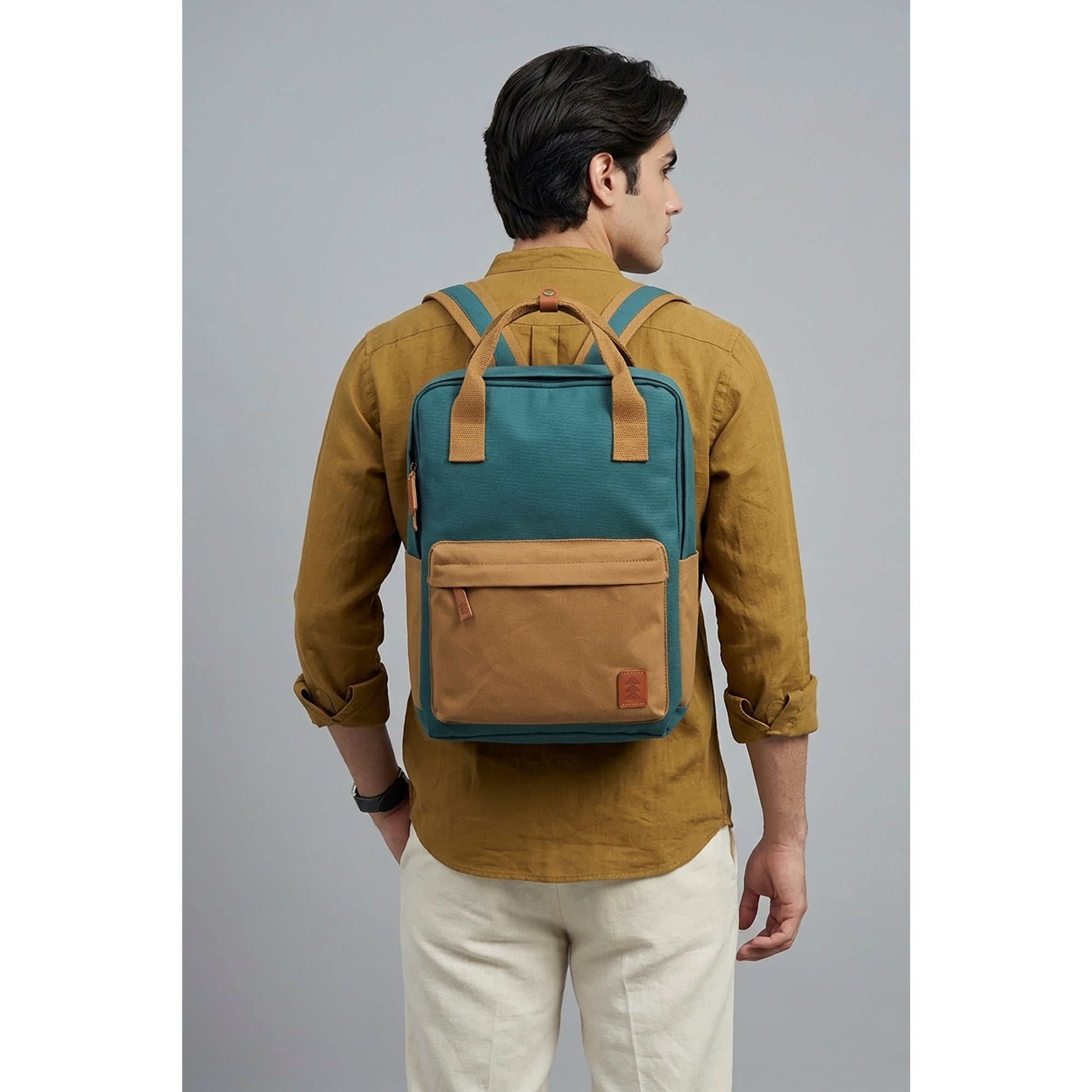 Teal Dustin Unisex Eco Friendly Canvas Backpack