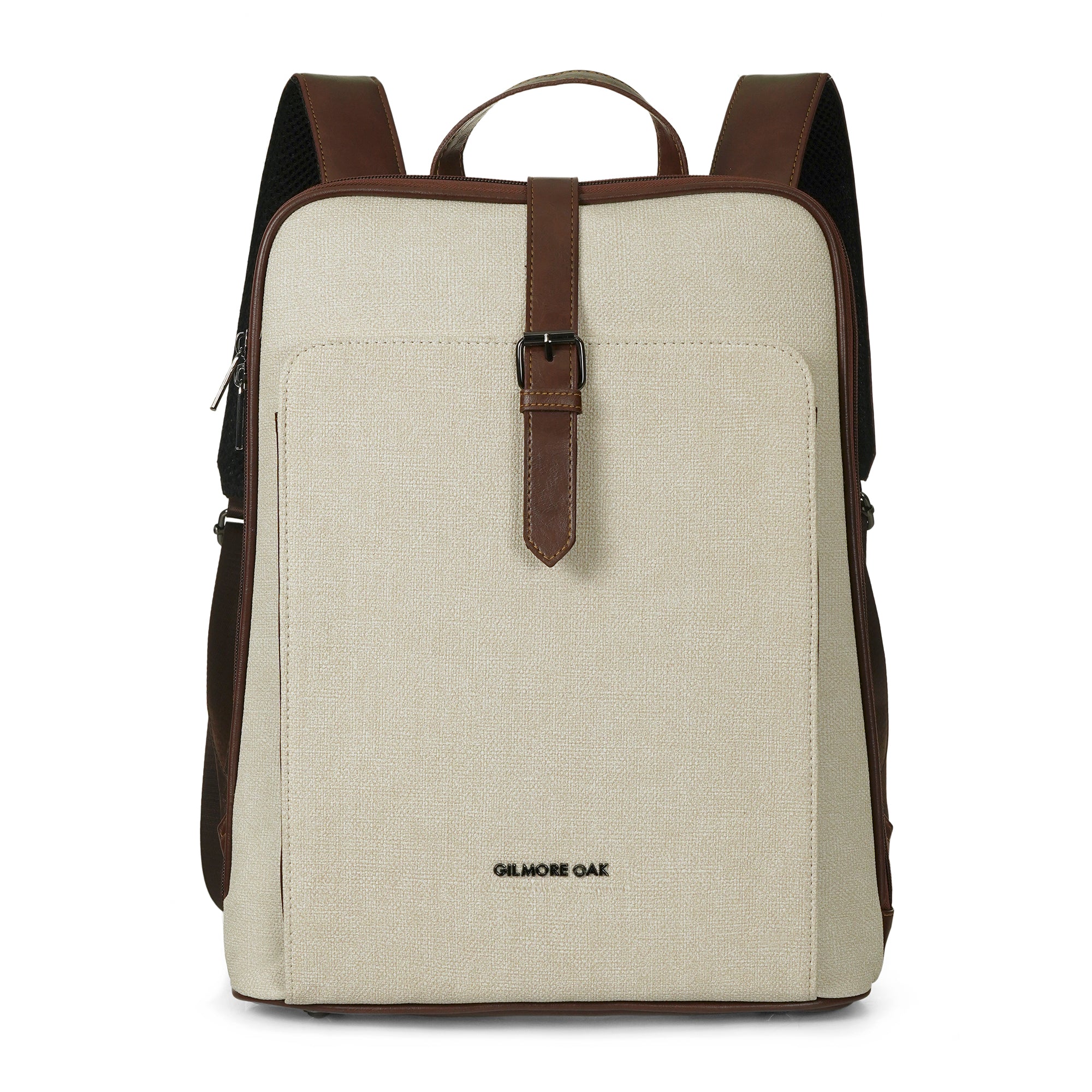 Beige Verona Leatherette  17L Laptop Backpack