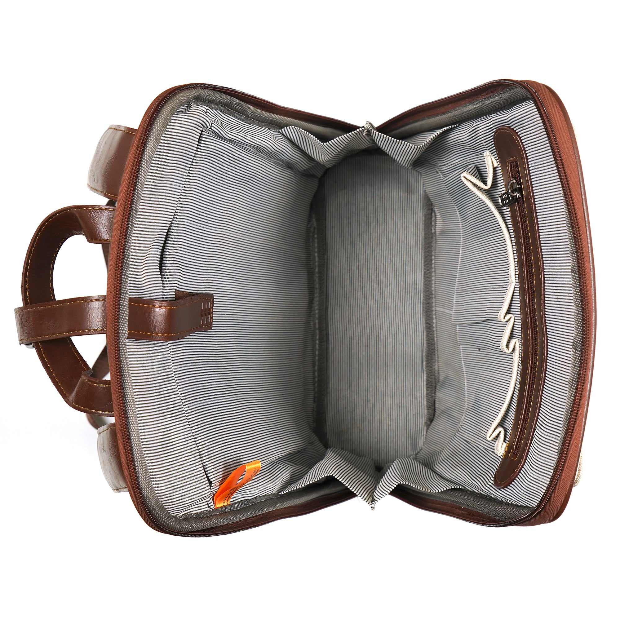 Beige Verona Leatherette  17L Laptop Backpack