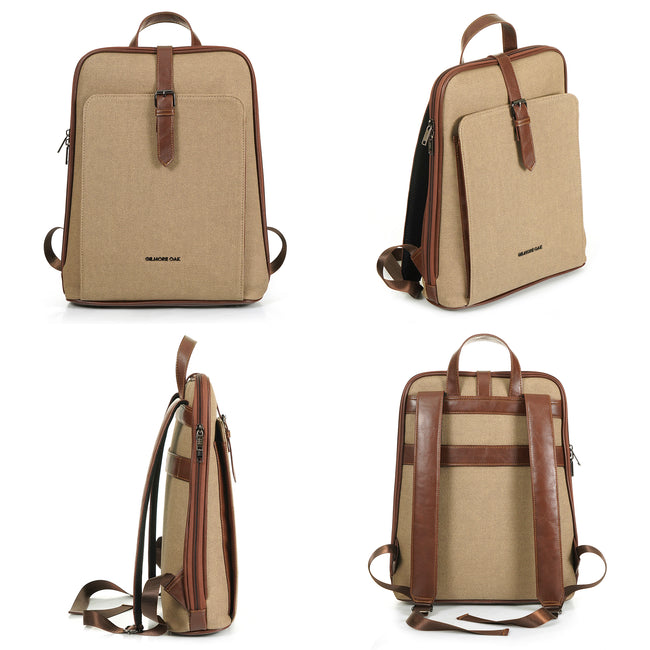 Brown Verona Leatherette  17L Laptop Backpack