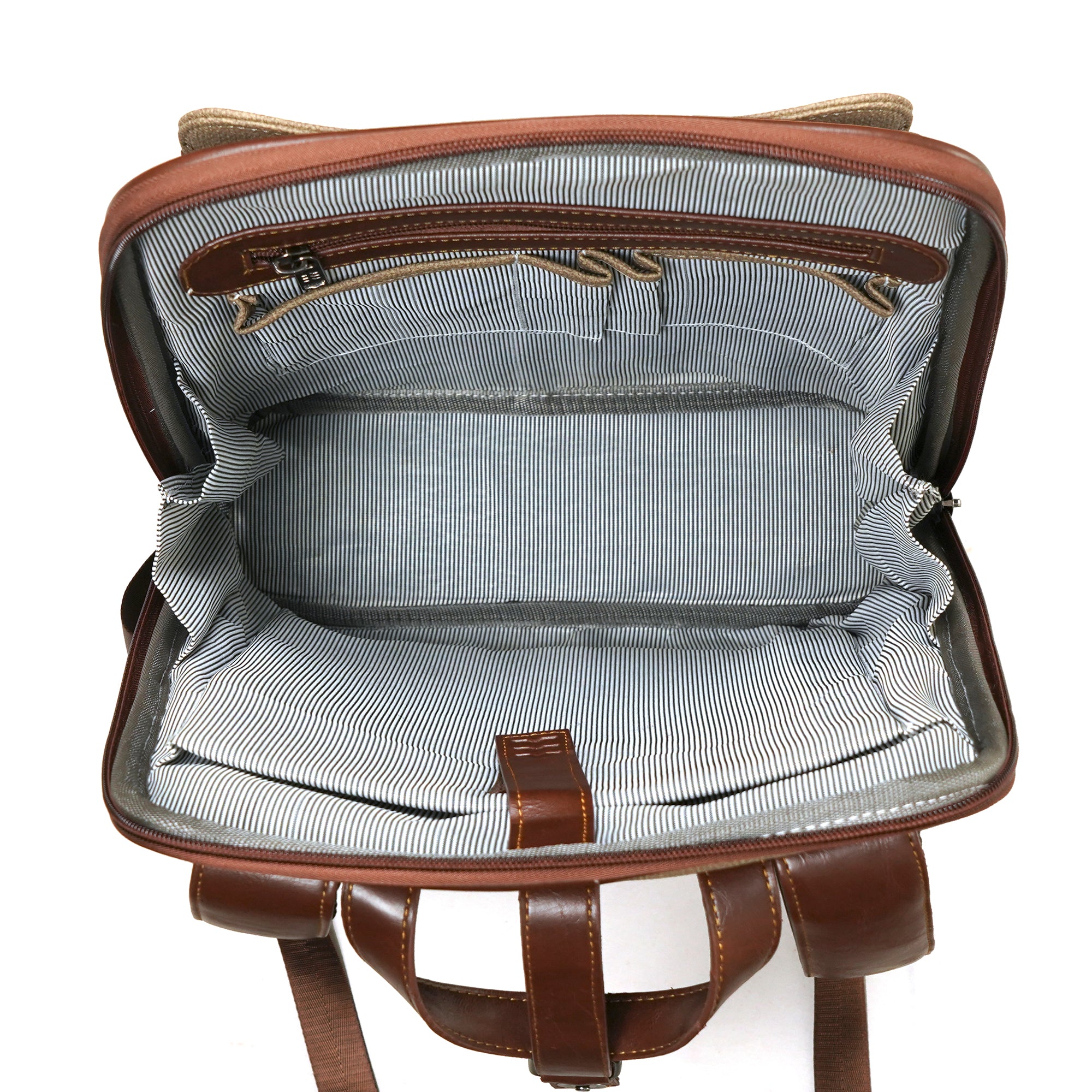 Brown Verona Leatherette  17L Laptop Backpack