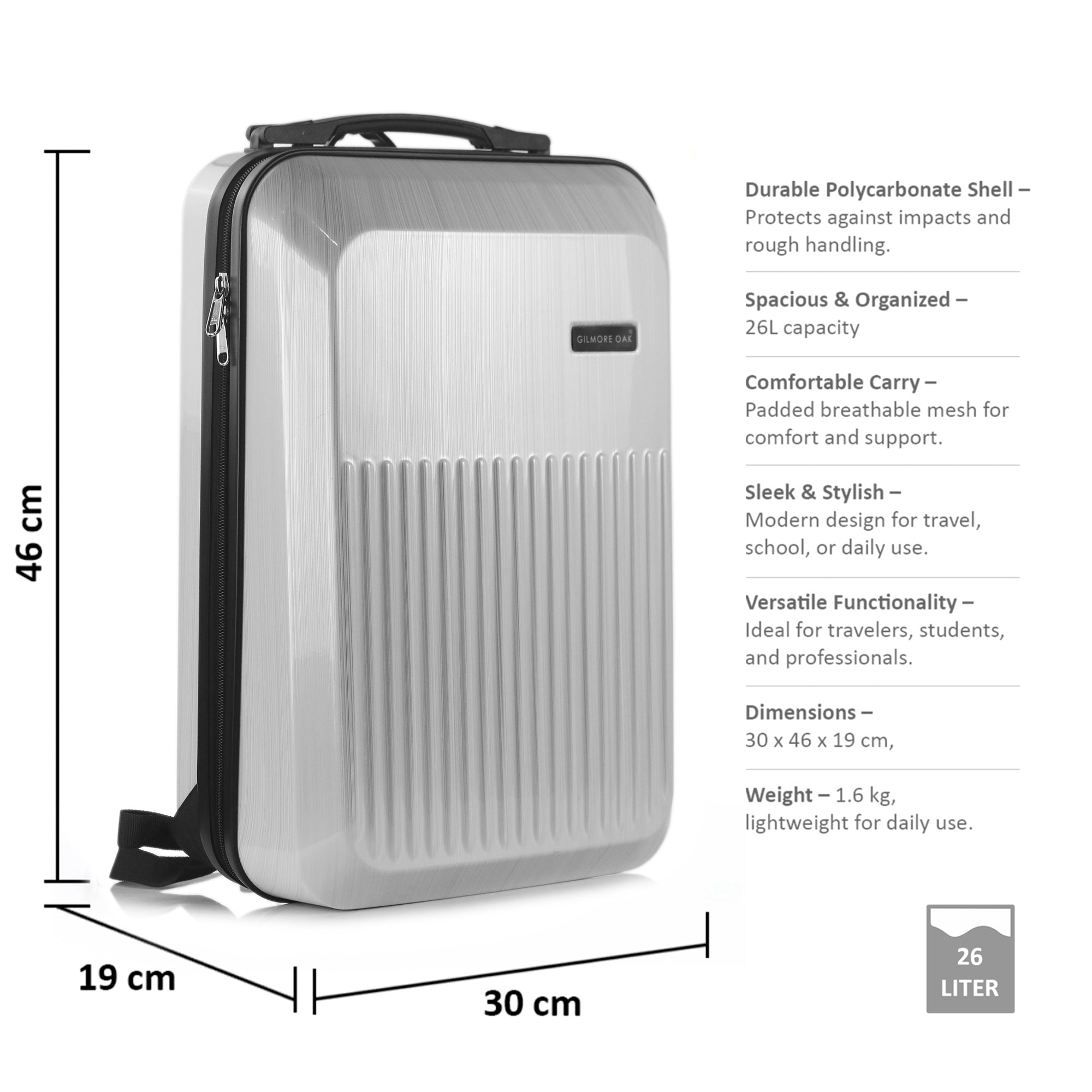 White Maverick Medium 15.6 Inch Laptop Backpack
