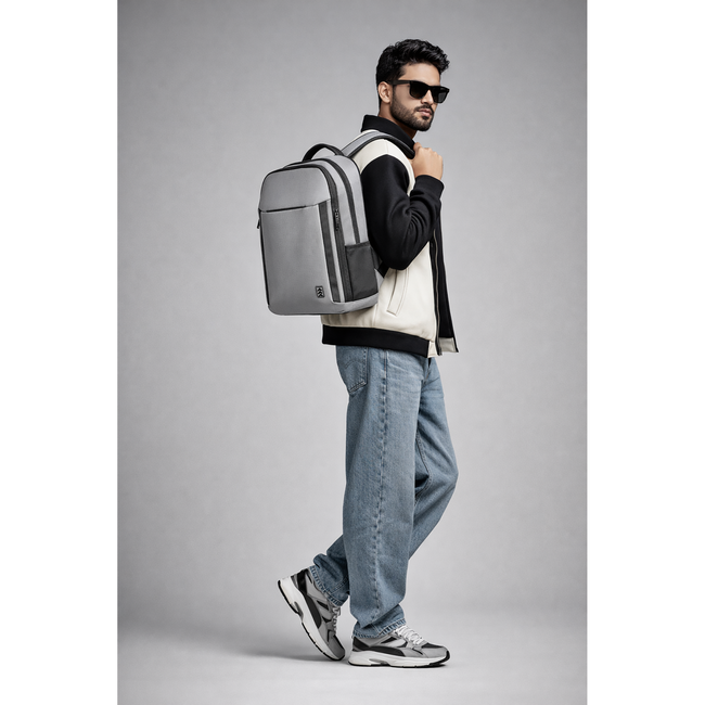 Grey Monopack Medium 15.6 Inch Laptop Backpack
