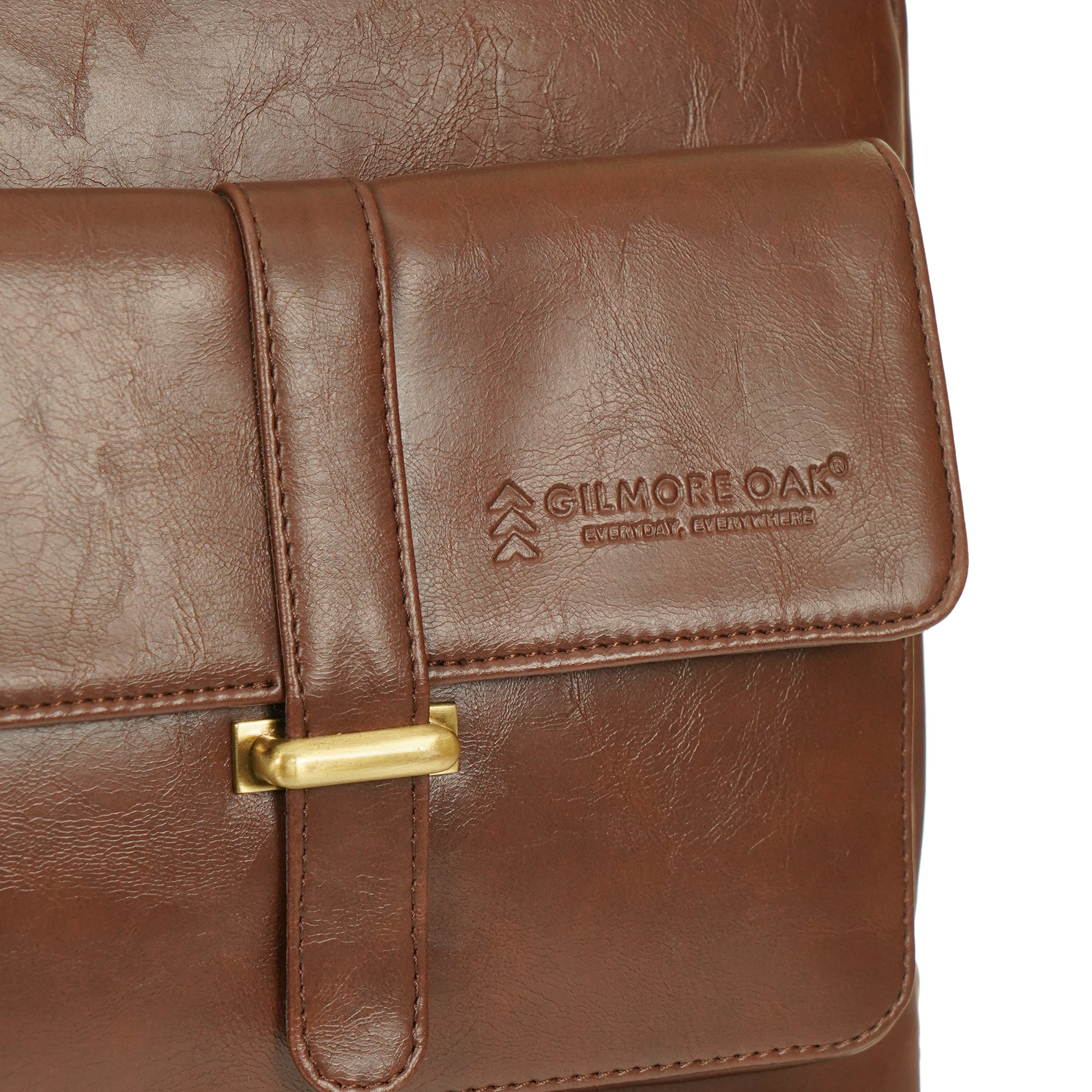 Brown Carroway Leatherette Laptop Unisex Backpack