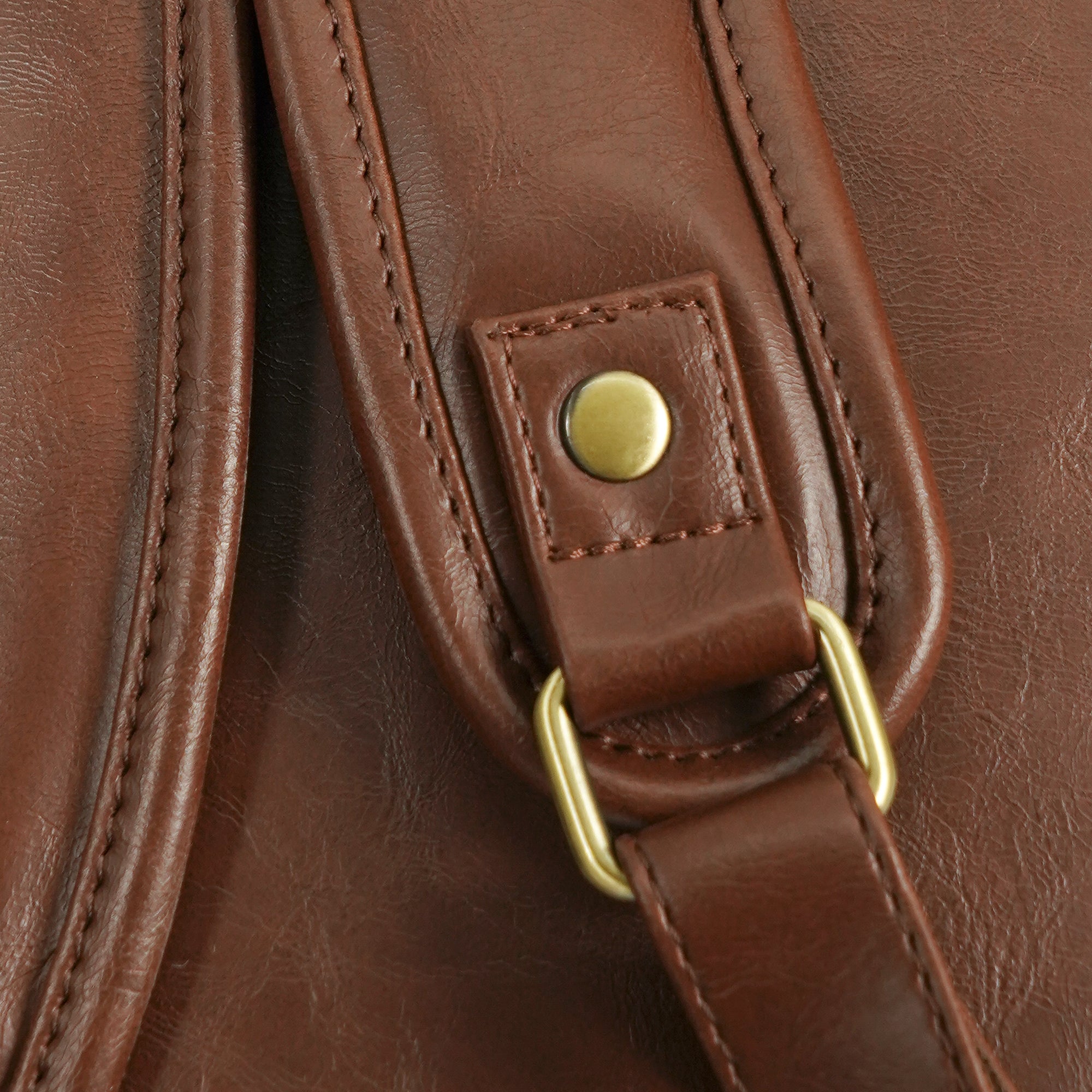 Brown Carroway Leatherette Laptop Unisex Backpack