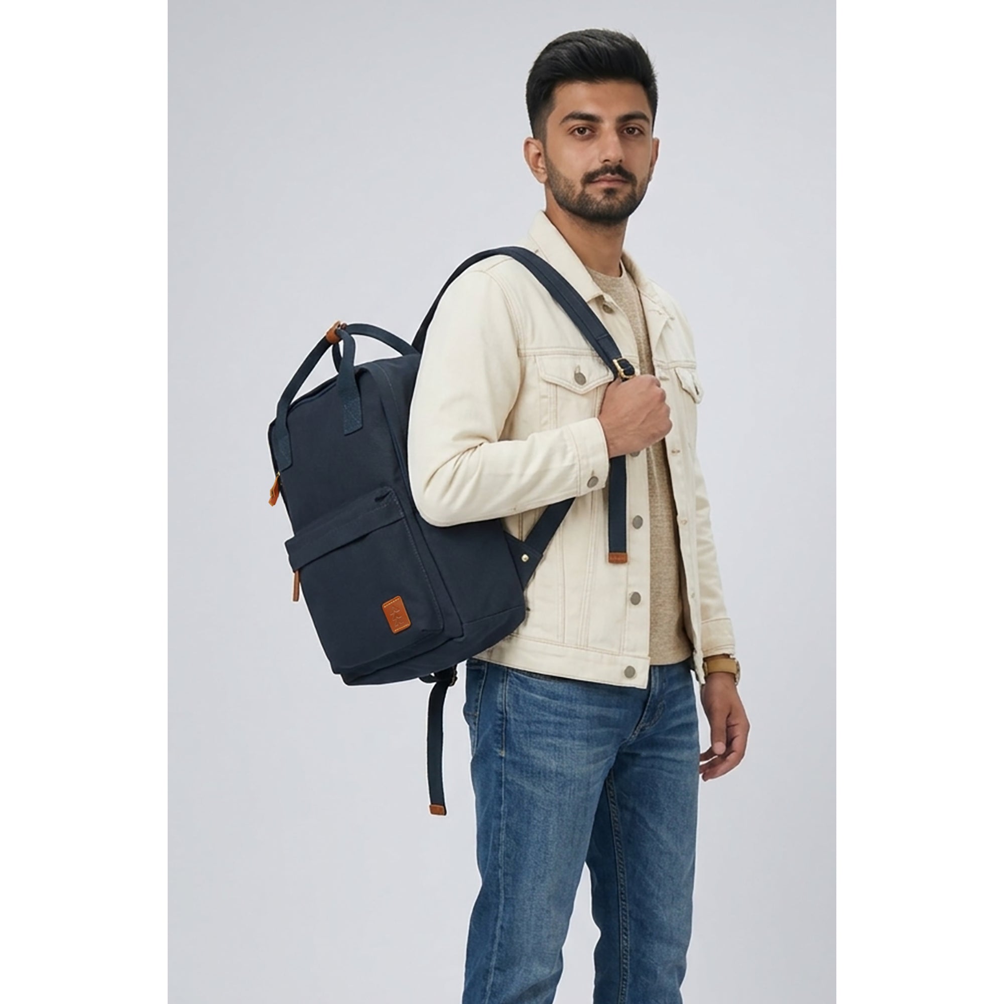 Blue Dustin Unisex Eco Friendly Canvas Backpack