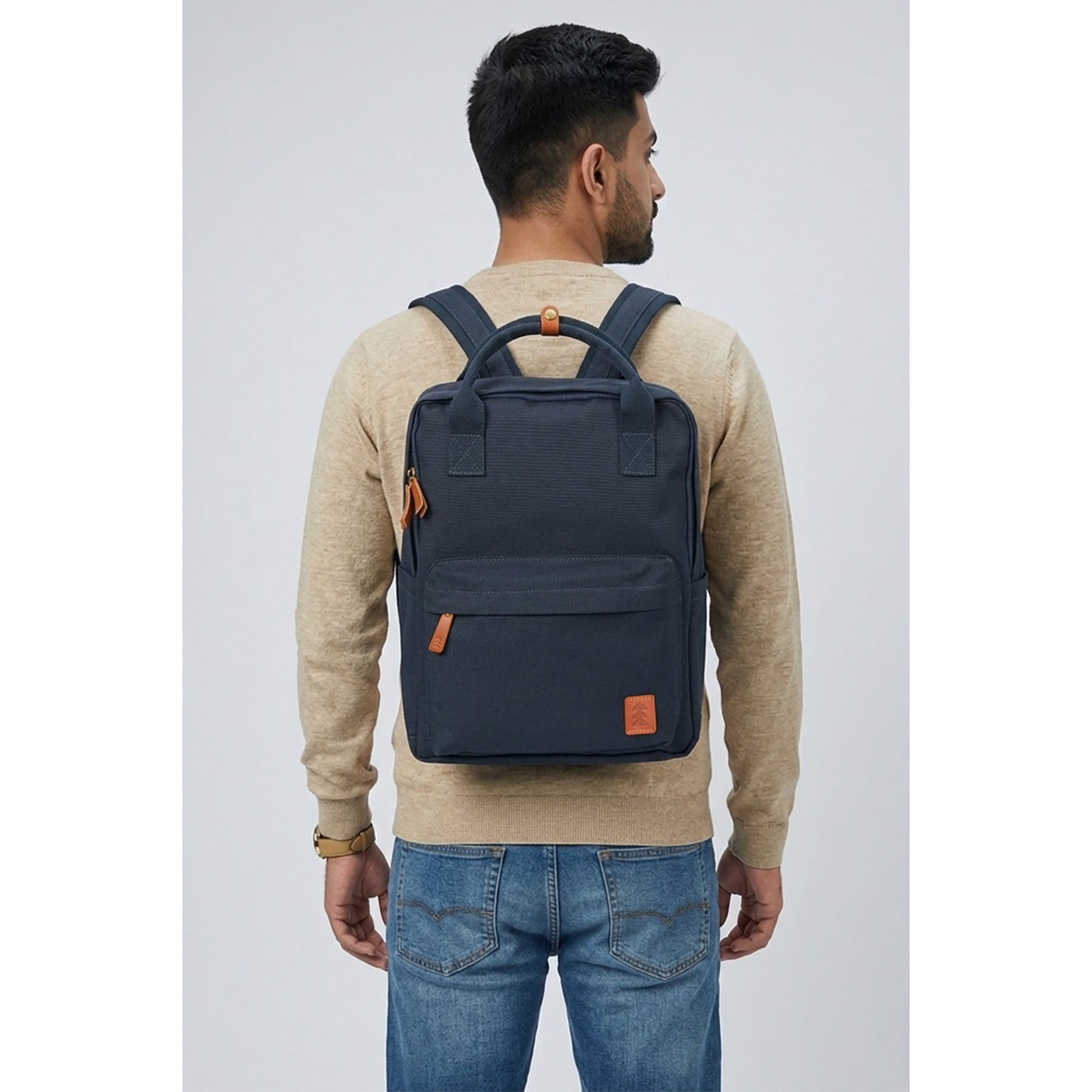 Blue Dustin Unisex Eco Friendly Canvas Backpack