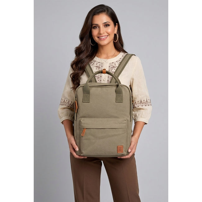 Green Dustin Unisex Eco Friendly Canvas Backpack