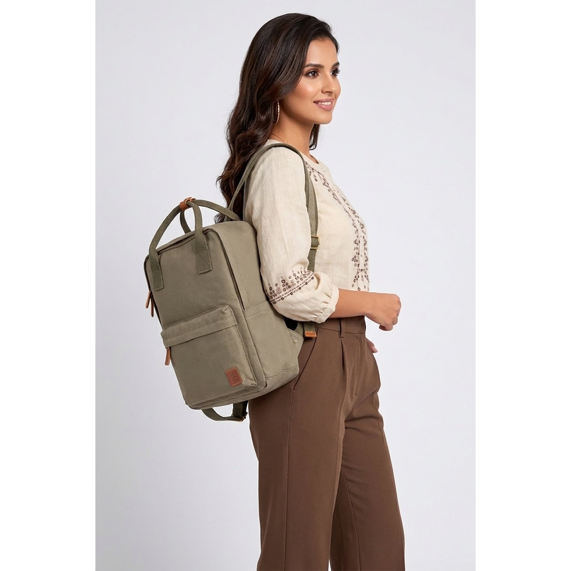 Green Dustin Unisex Eco Friendly Canvas Backpack