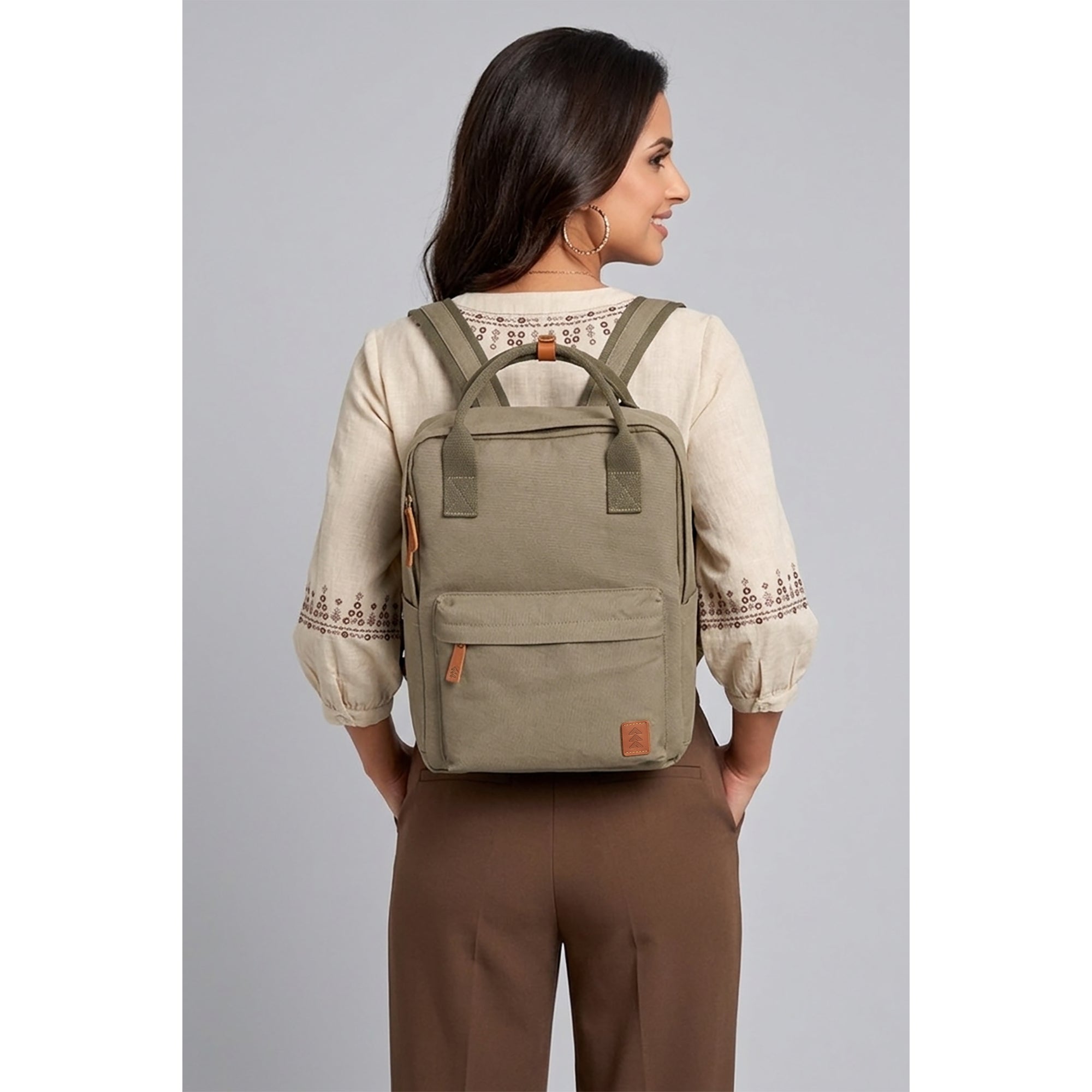 Green Dustin Unisex Eco Friendly Canvas Backpack