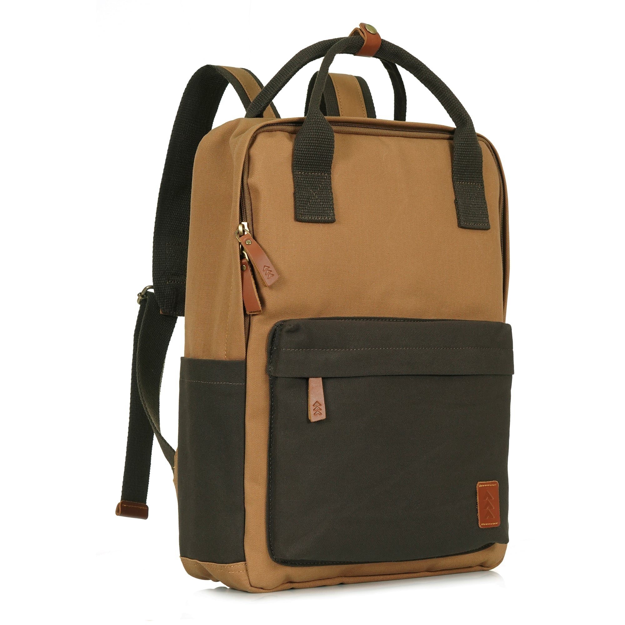 Brown Dustin Unisex Eco Friendly Canvas Backpack