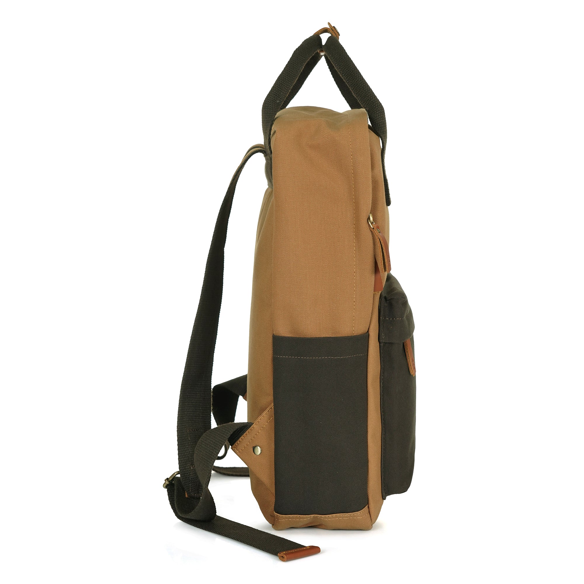 Brown Dustin Unisex Eco Friendly Canvas Backpack