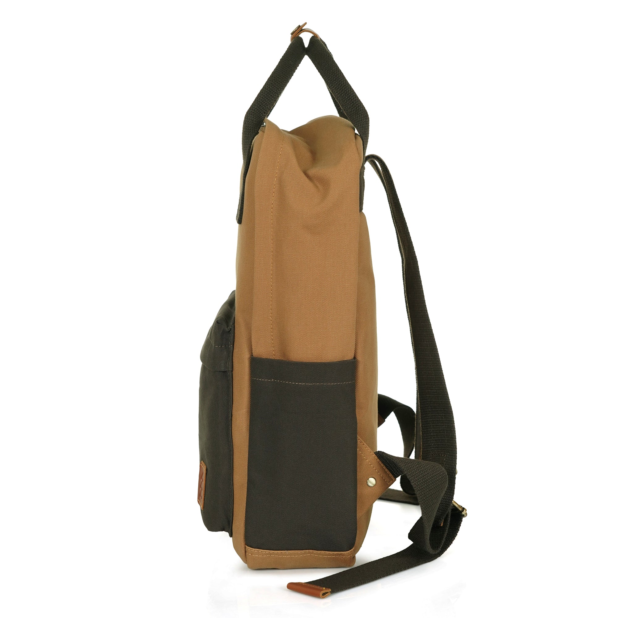 Brown Dustin Unisex Eco Friendly Canvas Backpack