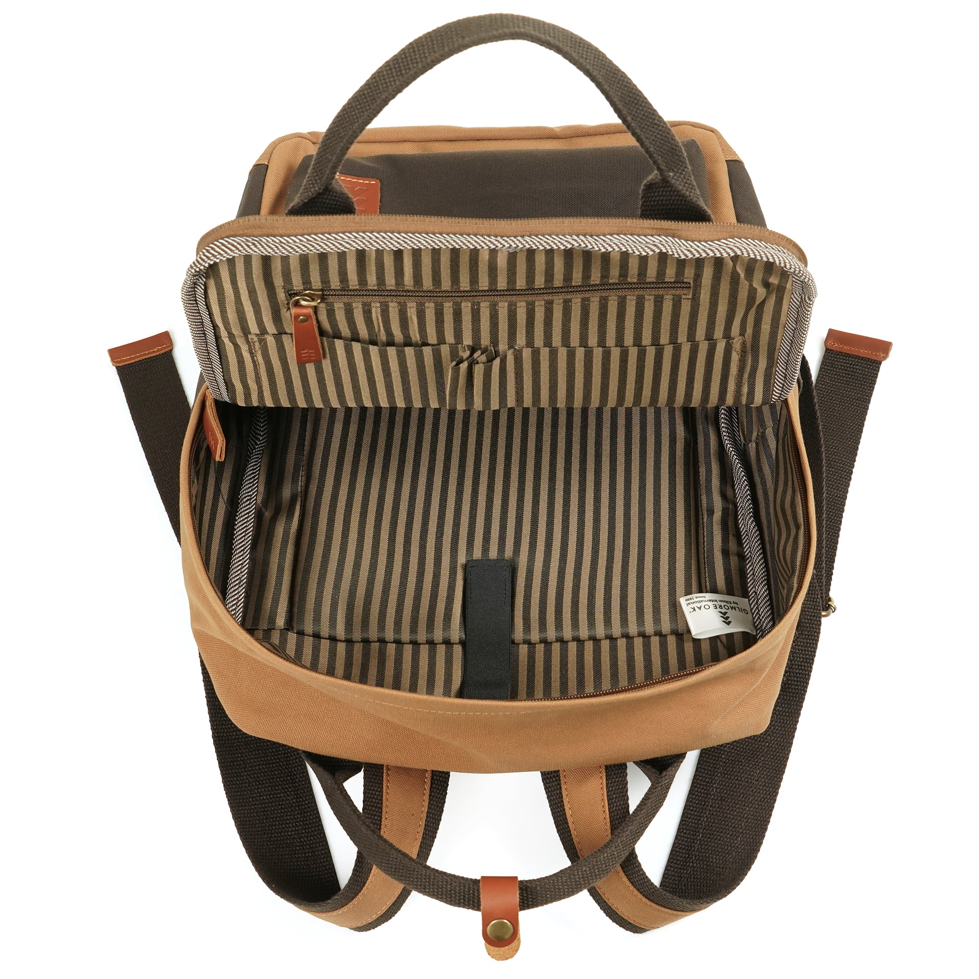 Brown Dustin Unisex Eco Friendly Canvas Backpack