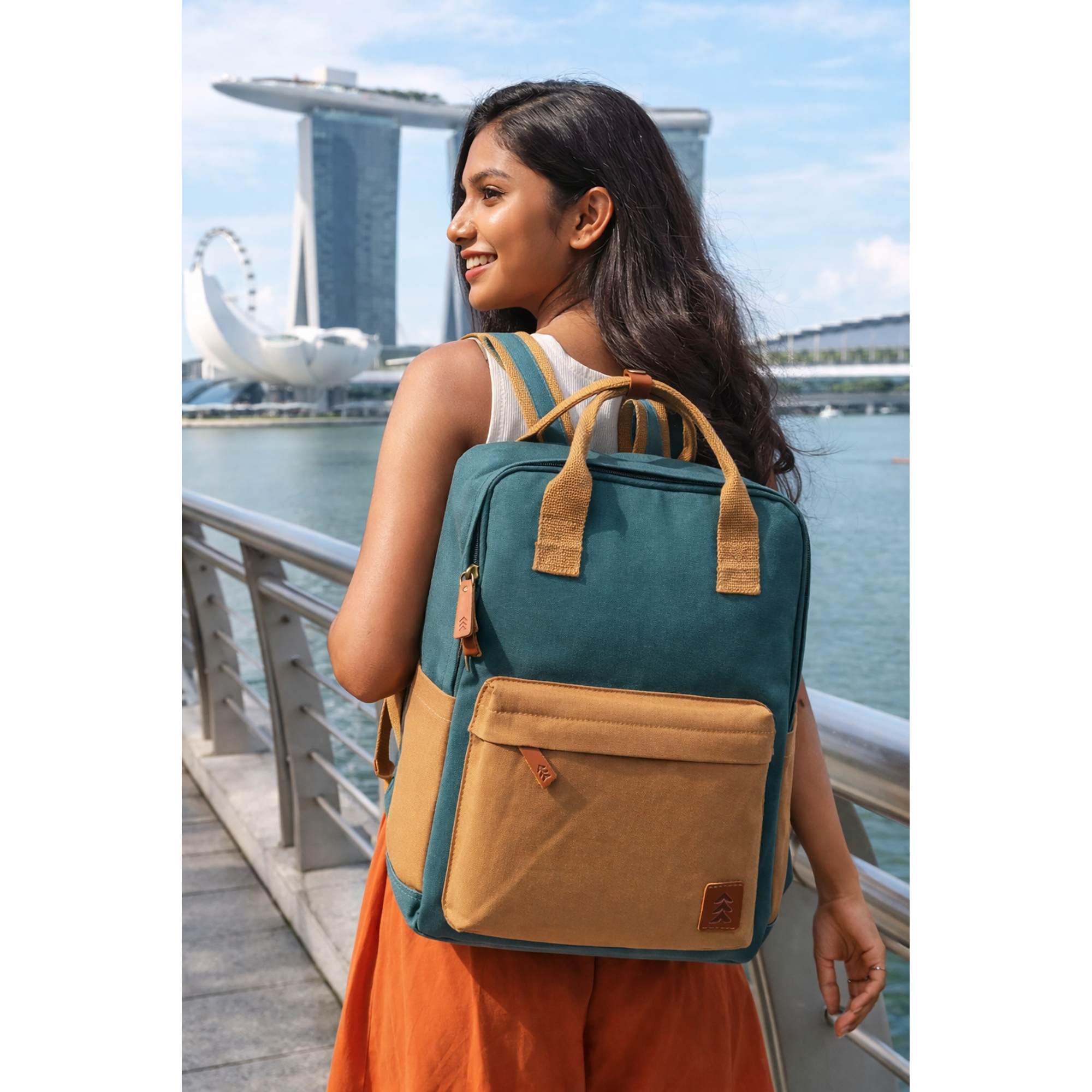 Teal Dustin Unisex Eco Friendly Canvas Backpack