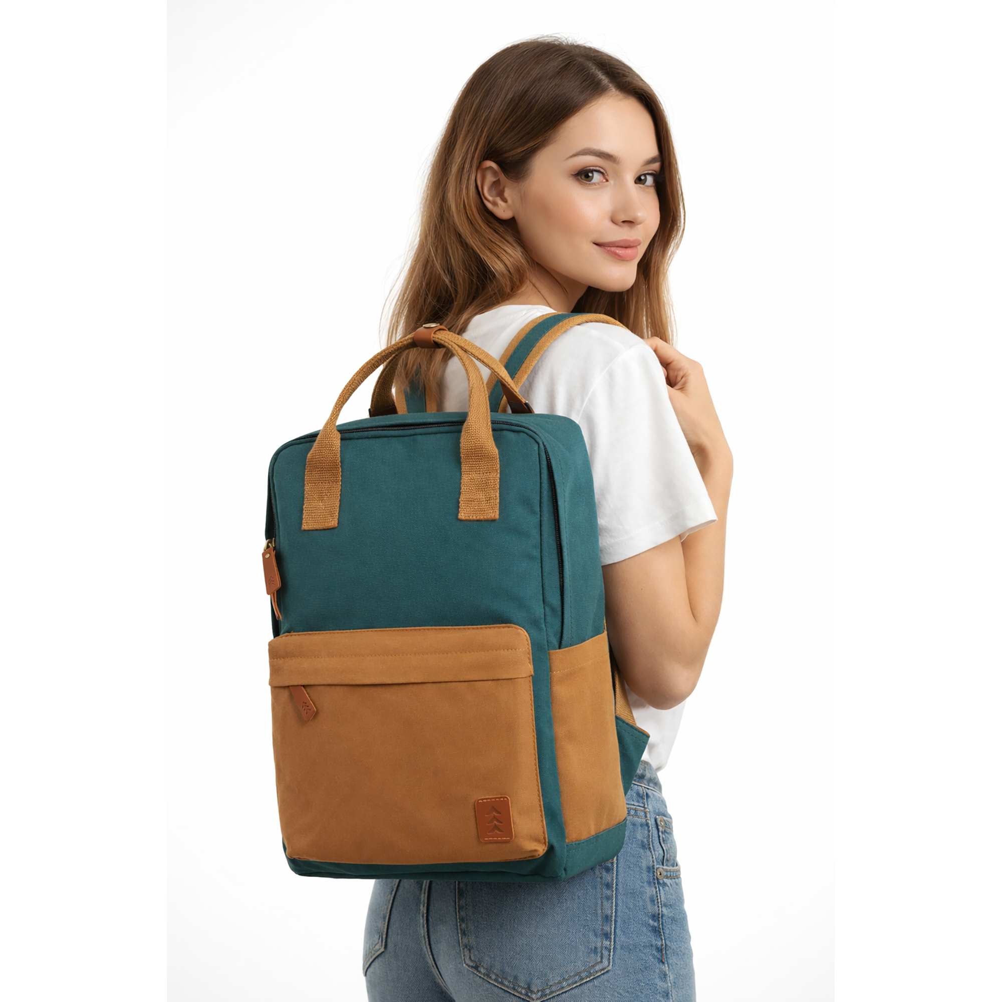 Teal Dustin Unisex Eco Friendly Canvas Backpack