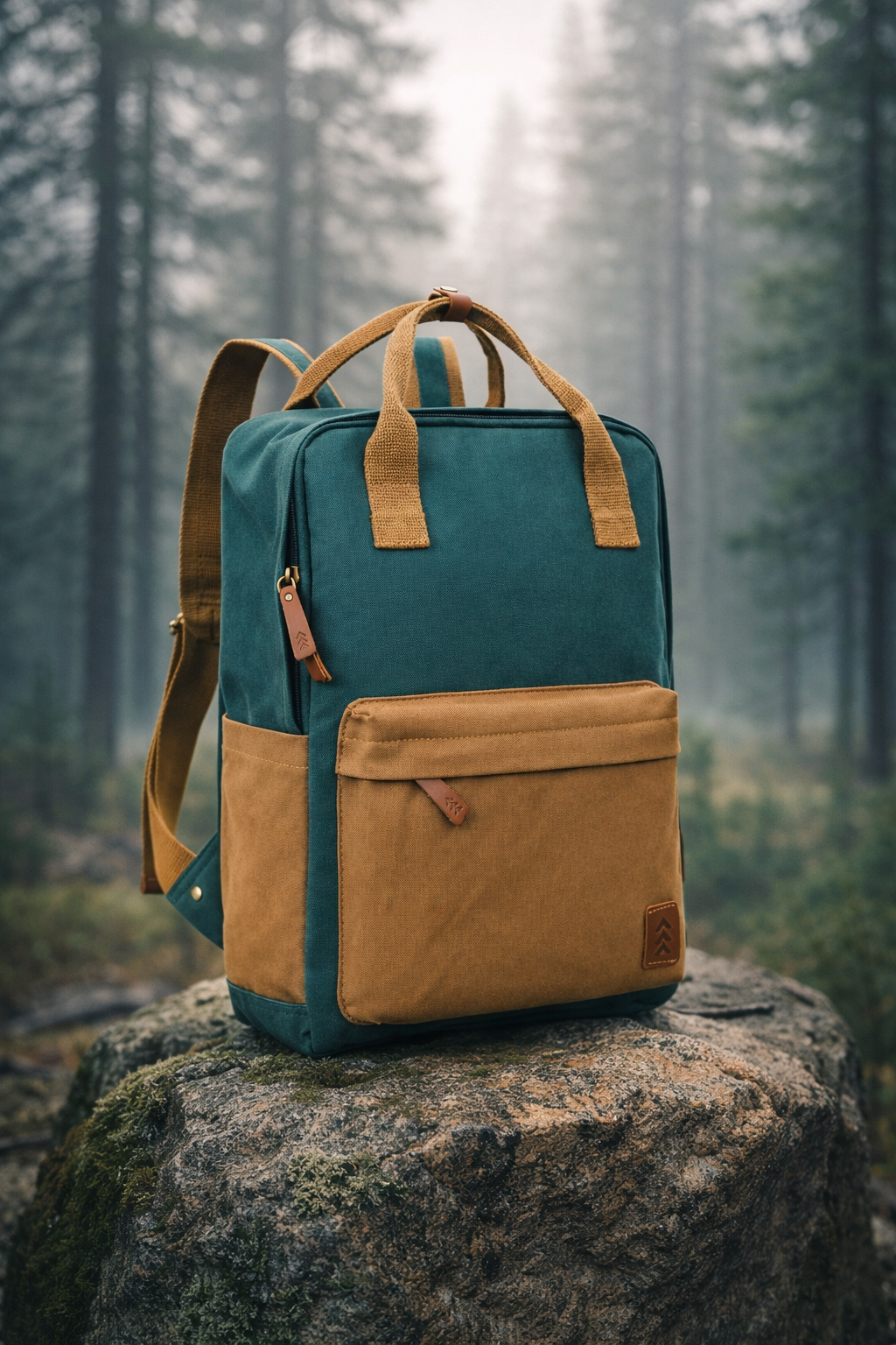 Teal Dustin Unisex Eco Friendly Canvas Backpack