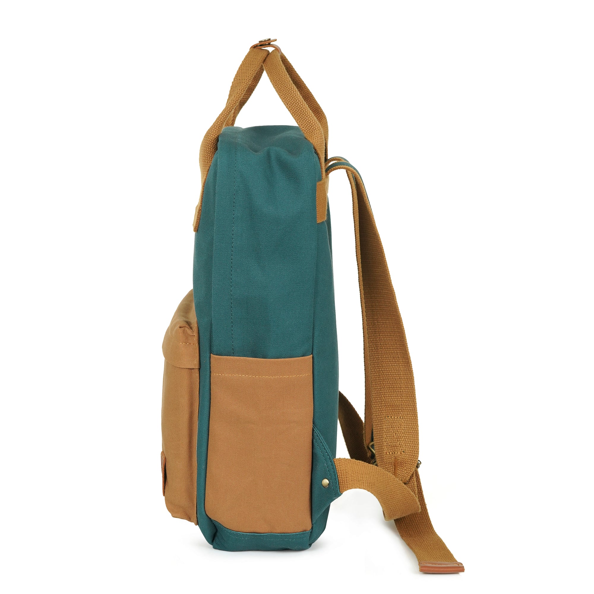Teal Dustin Unisex Eco Friendly Canvas Backpack
