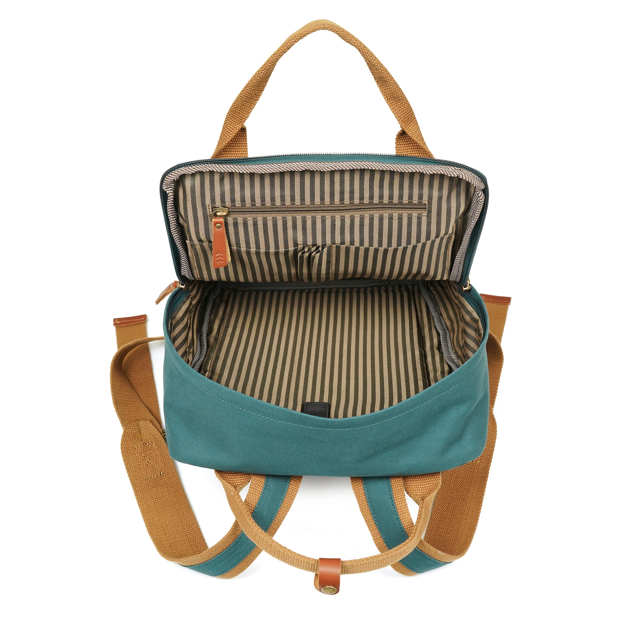 Teal Dustin Unisex Eco Friendly Canvas Backpack