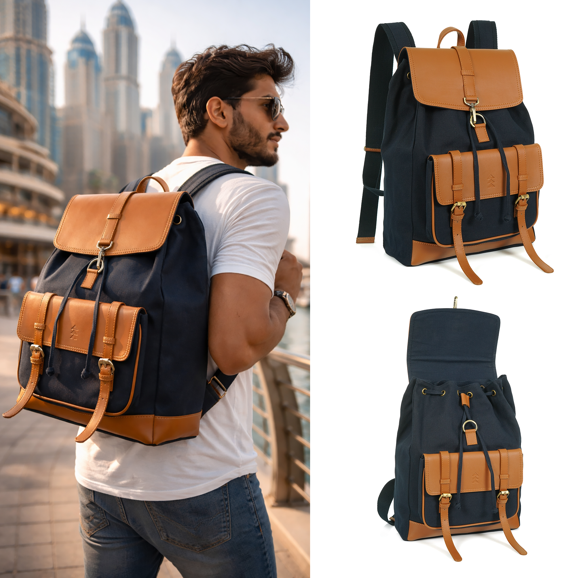 Blue Jimmy Unisex Eco Friendly Canvas Backpack