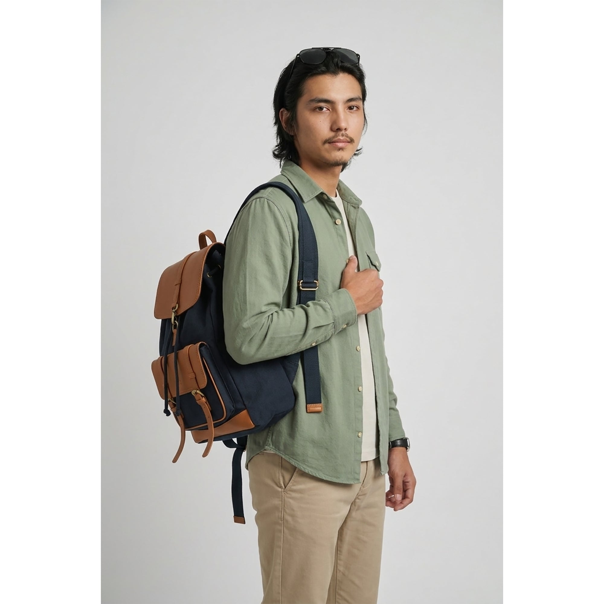 Blue Jimmy Unisex Eco Friendly Canvas Backpack