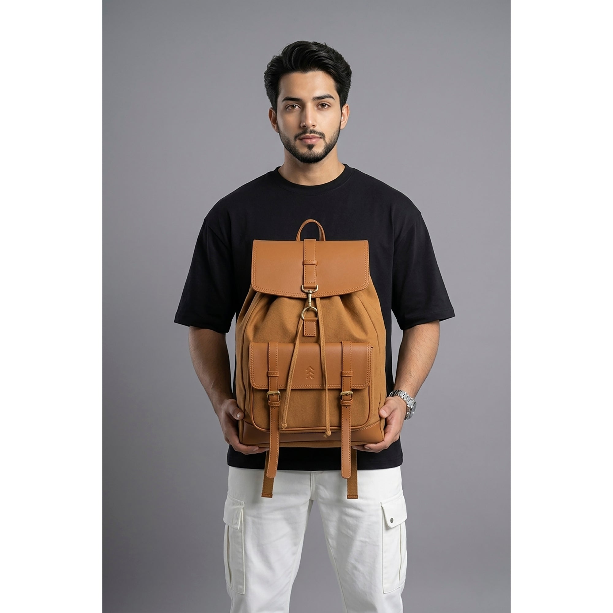 Beige Jimmy Unisex Eco Friendly Canvas Backpack